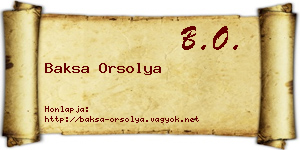 Baksa Orsolya névjegykártya